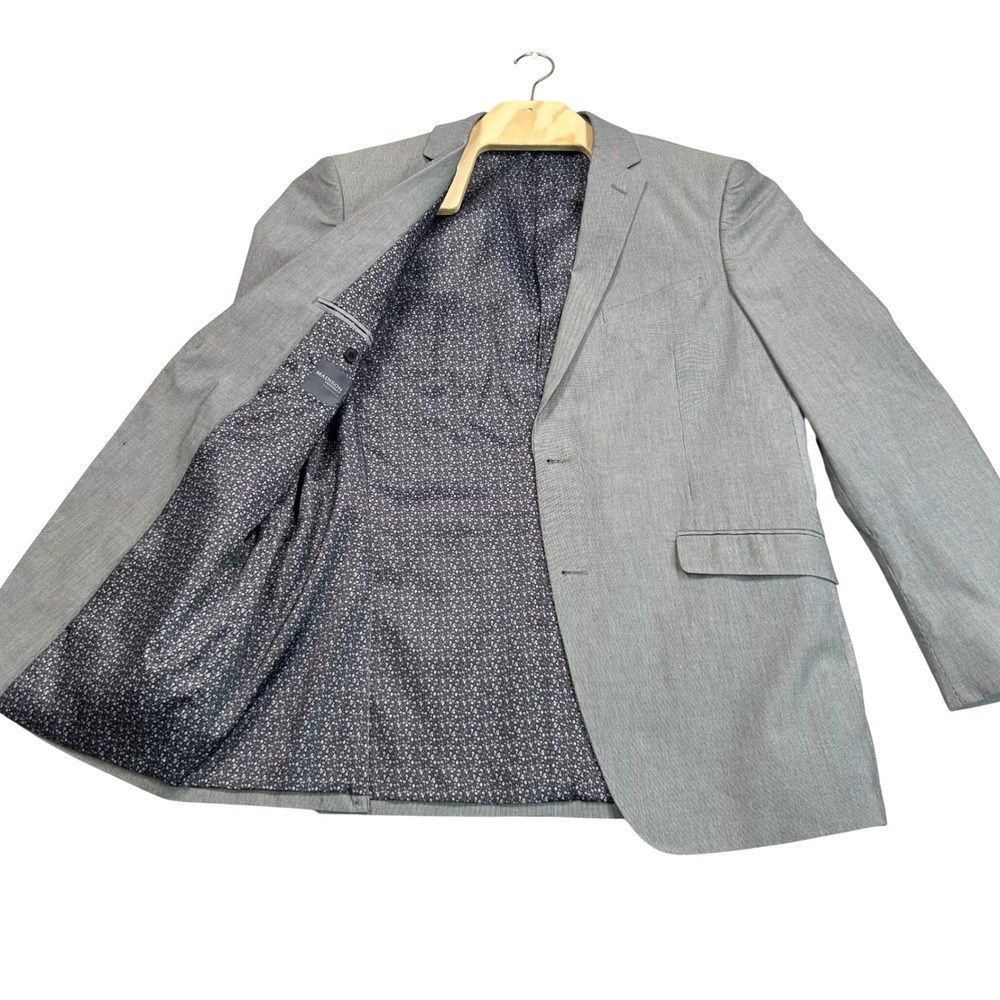Madison Modern Fit Mens 42L‎ Gray Cotton Blend Summer 2 Button Blazer Sport Coat